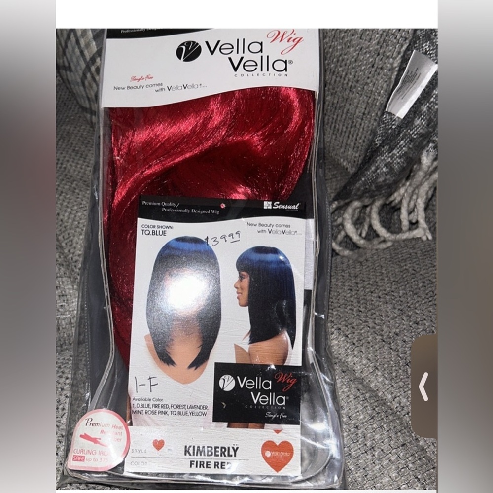 Fire red short wig